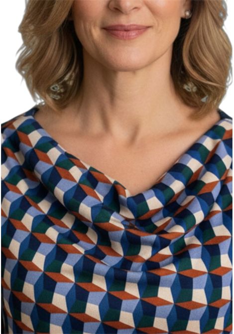 Geometric fancy half-neck jumper ISTINTI | sweaters | 31714BLU