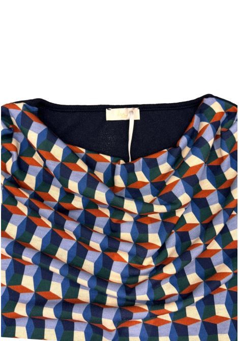 Geometric fancy half-neck jumper ISTINTI | sweaters | 31714BLU