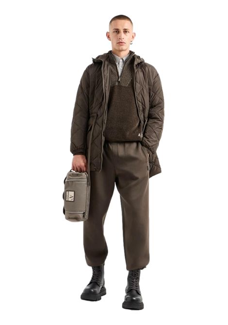 STRETCH COTTON JOGGER TROUSERS WITH CONTRASTING BAND ARMANI EXCHANGE | Trousers | 6DZPHD ZJNPZ4892