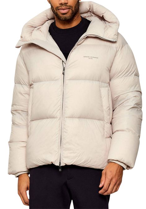 Satin Hooded Down Jacket ARMANI EXCHANGE | jackets | XM001115 AF16589U1013