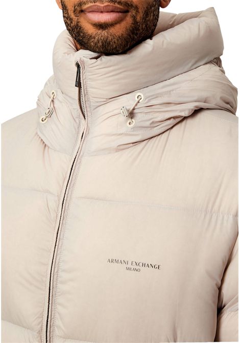 Satin Hooded Down Jacket ARMANI EXCHANGE | jackets | XM001115 AF16589U1013