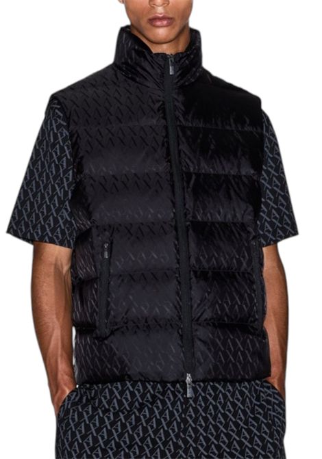 Fabric vest with allover A-X logo ARMANI EXCHANGE | jackets | XM001581 AF16628UC001