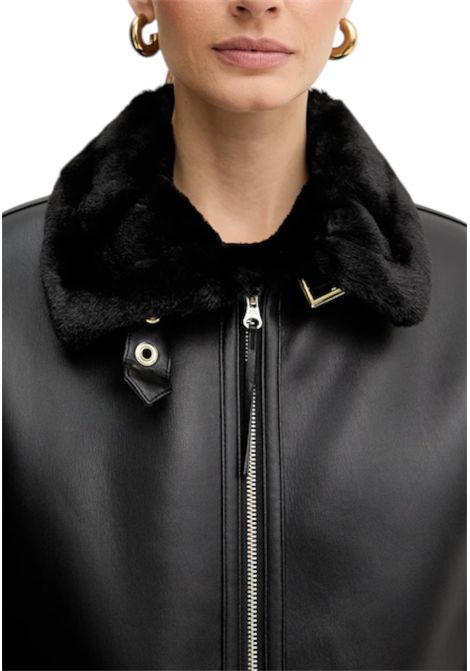 Giacca corta in ecopelle con interno in morbido shearling ARMANI EXCHANGE | Giubbotti | XW000713 AF16389UC001