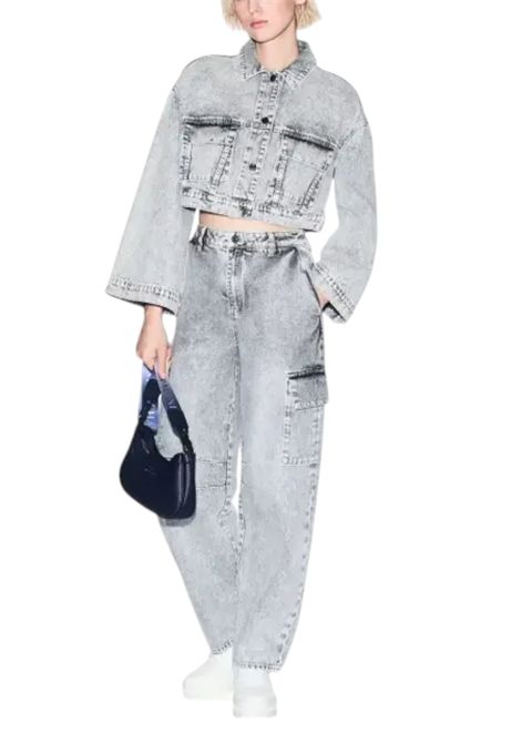 giubbino in denim con manica svasata ARMANI EXCHANGE | Giubbotti | XW001394 AF16180M8088