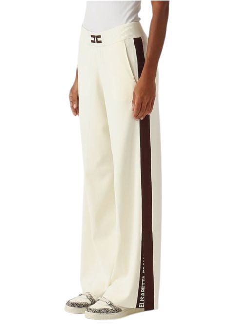 Viscose trousers with shiny bands ELISABETTA FRANCHI | Trousers | KP69S56E2EG2