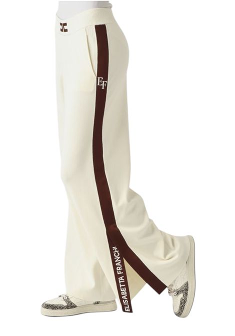 Viscose trousers with shiny bands ELISABETTA FRANCHI | Trousers | KP69S56E2EG2