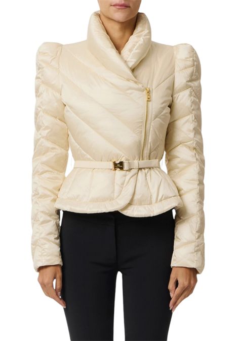 Piumino in tessuto vela con baschina ELISABETTA FRANCHI | Giubbini | PI89Z56E2DZ9