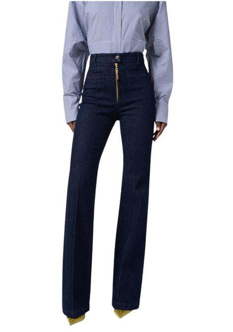 Jeans with a jeweled zip ELISABETTA FRANCHI | Trousers | PJ05D56E2104