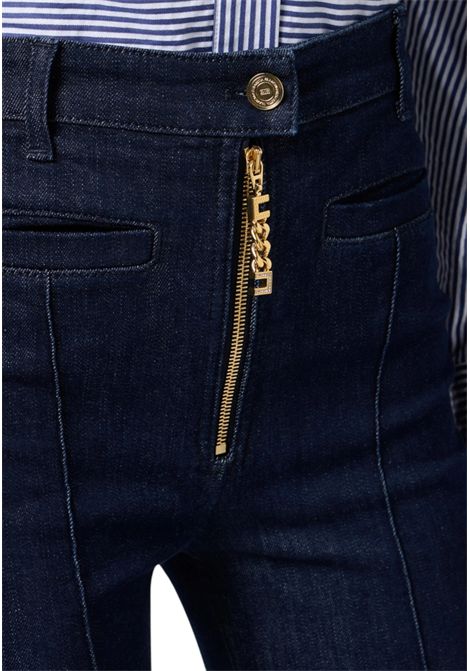 Jeans with a jeweled zip ELISABETTA FRANCHI | Trousers | PJ05D56E2104