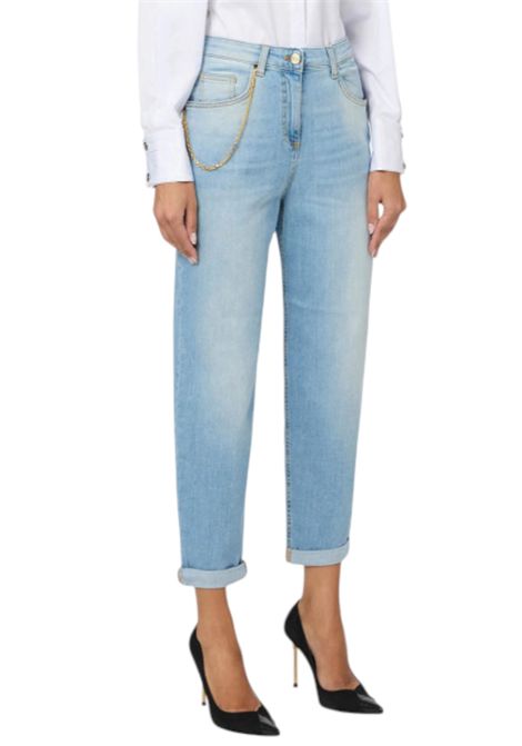 BOYFRIEND JEANS WITH CHAIN ELISABETTA FRANCHI | Jeans | PJ22D50E2192