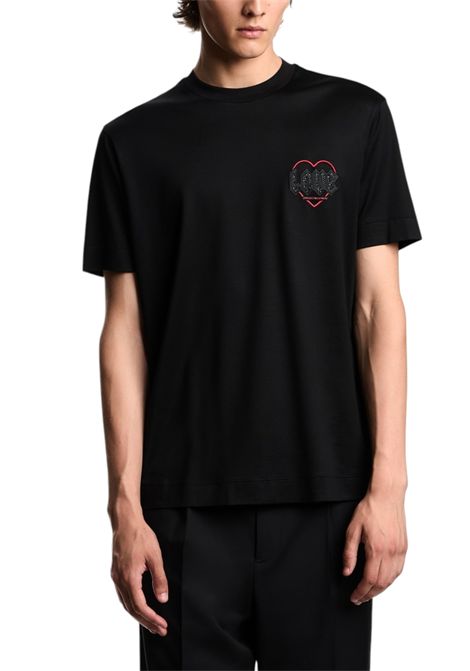 T-shirt in jersey misto lyocell con ricamo Capsule San Valentino EMPORIO ARMANI | T-shirt | EM002821 AF10761UC001