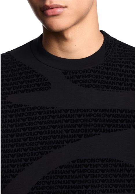 Felpa con logo flock all over in jersey misto lyocell ASV EMPORIO ARMANI | Felpe | EM002900 AF10013FC242