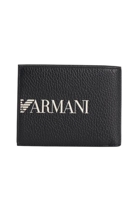 Portafoglio uomo nero con logo bianco EMPORIO ARMANI | Portafogli | EM003591 AF19355UC001