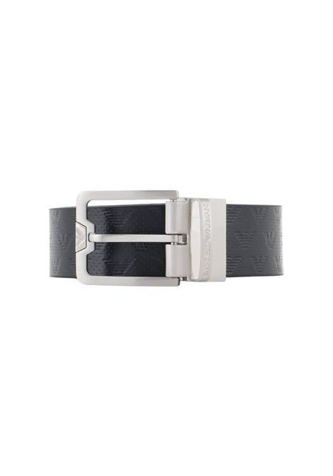 Leather belt with all-over embossed eagle EMPORIO ARMANI | belts | Y4S502 Y221E88017