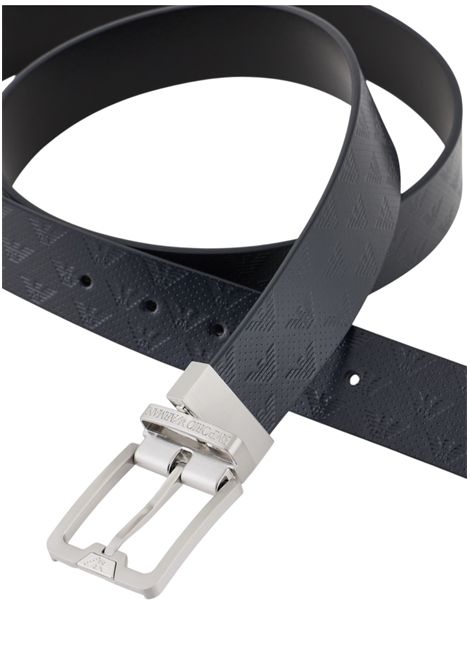 Leather belt with all-over embossed eagle EMPORIO ARMANI | belts | Y4S502 Y221E88017