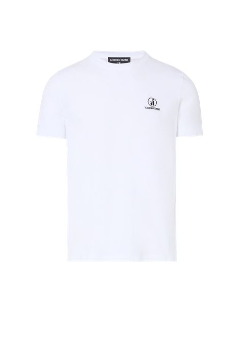 Slim Fit T-shirt in Black Stretch Cotton Jersey with Iceberg IJ Logo Embroidery ICEBERG JEANS | sweaters | F021P4101101