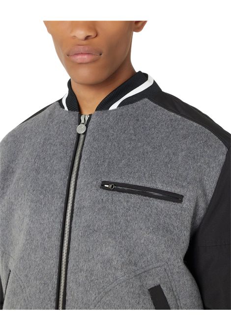 Varsity jacket in black and grey wool blend with nylon cordura inserts and Iceberg Jeans logo ICEBERG JEANS | jackets | O0416452U980