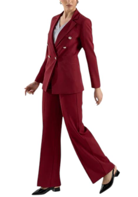 Tailleur con giacca doppiopetto e pantalone palazzo VALENTINA RIO | Tailleur | V8186/V3273575