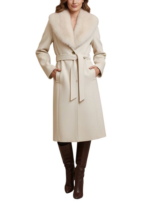 COAT WITH FAUX FUR COLLAR VALENTINA RIO | coats | V8362/01160