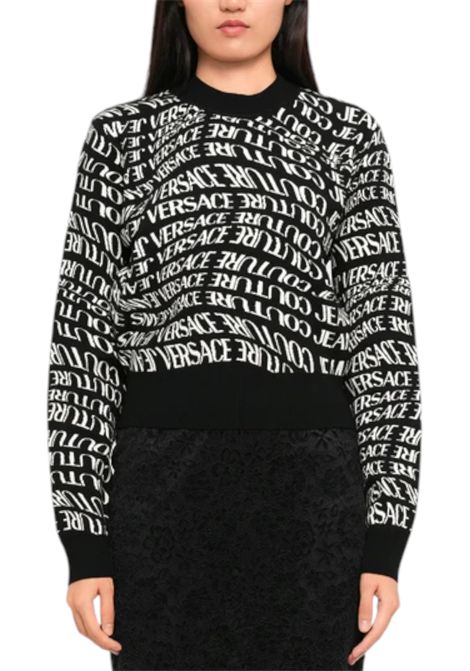 Crewneck sweater with all-over logo VERSACE JEANS COUTURE | sweaters | 79HAF20M CMH47899