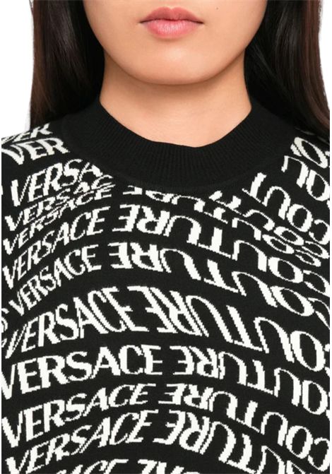Crewneck sweater with all-over logo VERSACE JEANS COUTURE | sweaters | 79HAF20M CMH47899
