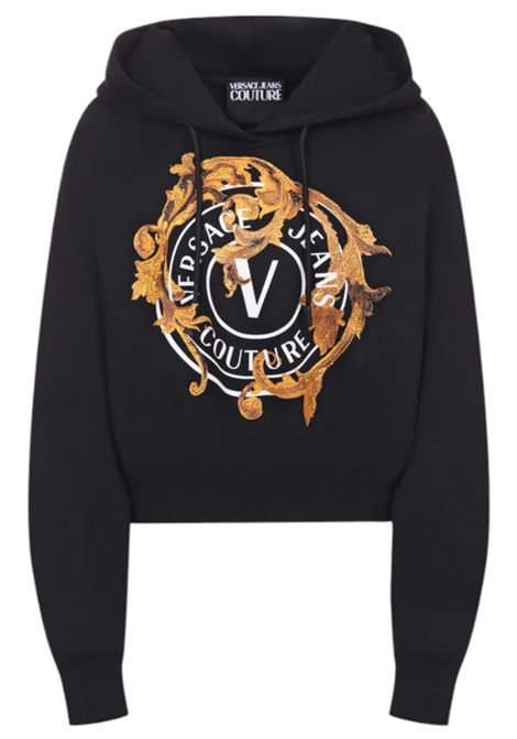 Felpa con Cappuccio e Logo Frontale VERSACE JEANS COUTURE | Maglie | 79HAIE01 CF00EG89