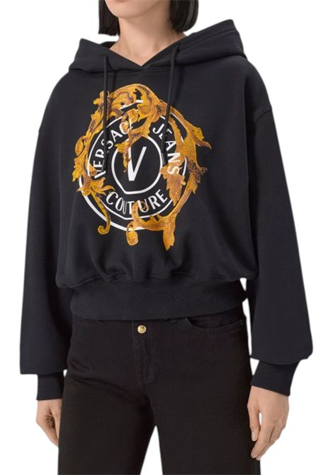 Felpa con Cappuccio e Logo Frontale VERSACE JEANS COUTURE | Maglie | 79HAIE01 CF00EG89