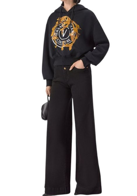 Felpa con Cappuccio e Logo Frontale VERSACE JEANS COUTURE | Maglie | 79HAIE01 CF00EG89