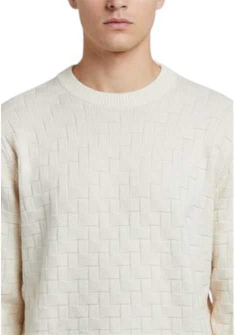 Maglia girocollo con lavorazione a rilievo MASQ | Maglie | M5625 6510125