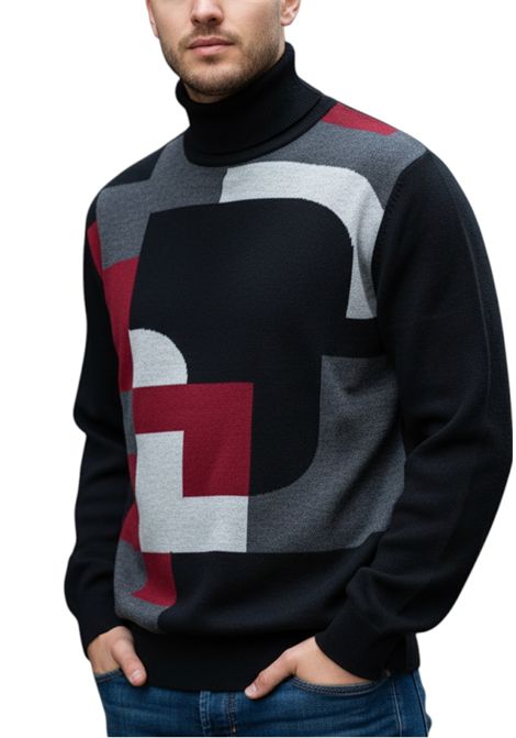 Maglia collo alto fantasia astratta MASQ | Maglie | M5625 70686093