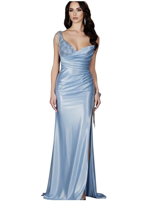 Abito lungo in tessuto glitter con applicazioni gioiello IMPERO | Abiti | LR00705