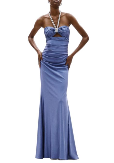 DRESS WITH JEWELLED NECKLINE ALLURE | dress | A4775 A4775FINDIGO