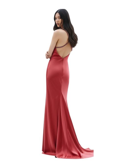 Abito  scivolato con spalline gioiello e stola ALLURE | Abiti | A4850 A4850BBLUSH