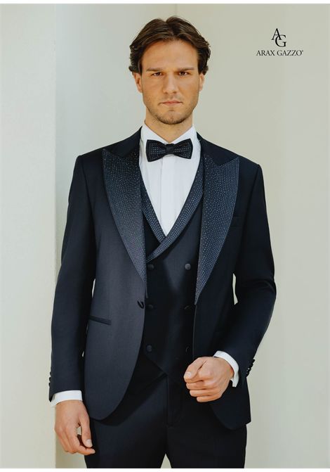 Smoking uomo con rever a lancia staccabile con strass ARAX GAZZO | Abiti | 254 130NAVY