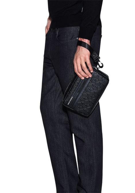 Clutch bag with embossed logo across the entire surface ARMANI EXCHANGE | Beauty Case | XM001272 AF12133UC001