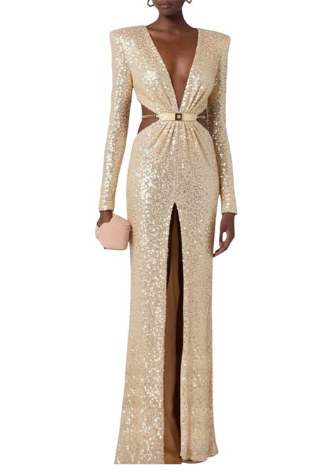 Red Carpet sequinned dress with belt ELISABETTA FRANCHI | dress | ABR1561E2193