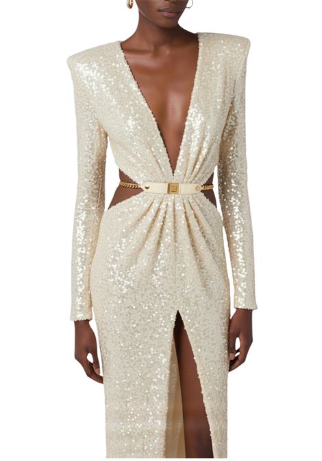 Red Carpet sequinned dress with belt ELISABETTA FRANCHI | dress | ABR1561E2193