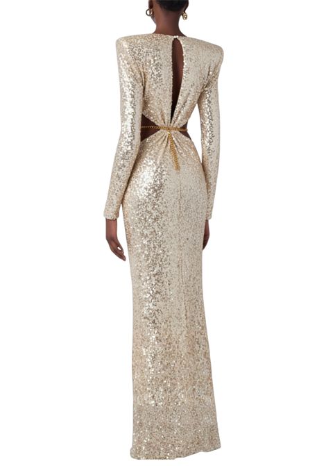 Red Carpet sequinned dress with belt ELISABETTA FRANCHI | dress | ABR1561E2193