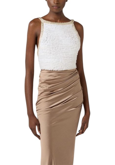 Red Carpet dress in satin and tulle ELISABETTA FRANCHI | dress | ABR1762E2EZ4