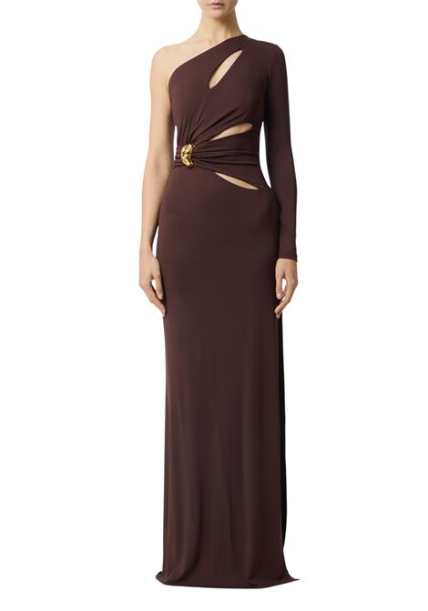 Abito Red Carpet in jersey crêpe con dettaglio gioiello ELISABETTA FRANCHI | Abiti | ABR2561E2644