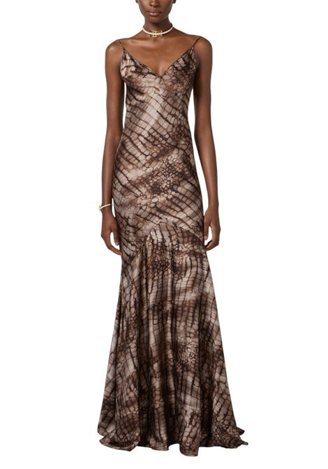 Abito Red Carpet in raso stretch con stampa alligatore ELISABETTA FRANCHI | Abiti | ABR3061E2644