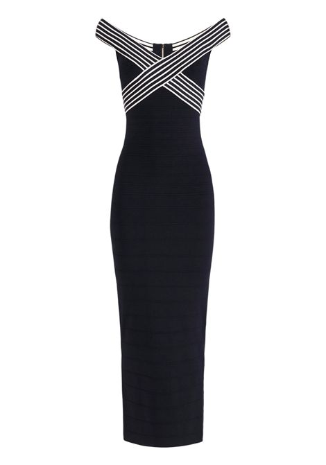 Abito lungo in maglia con bande a righe ELISABETTA FRANCHI | Abiti | AM75S61E2685