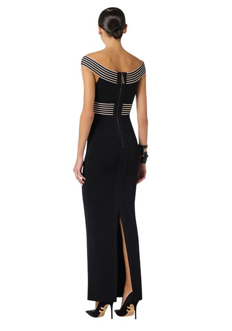 Abito lungo in maglia con bande a righe ELISABETTA FRANCHI | Abiti | AM75S61E2685