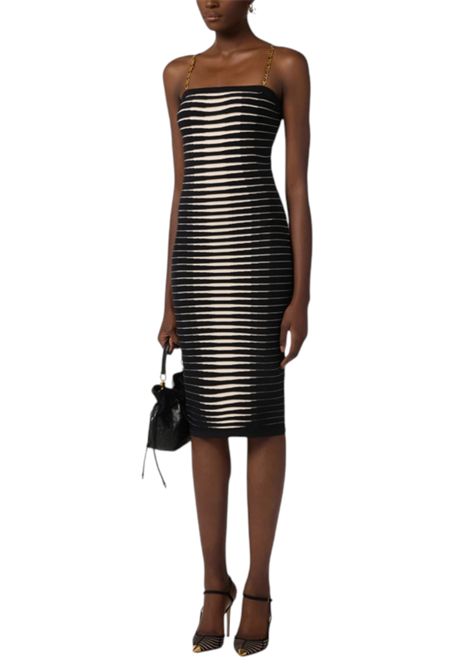 Knitted dress with zebra jacquard ELISABETTA FRANCHI | dress | AM99S61E2685