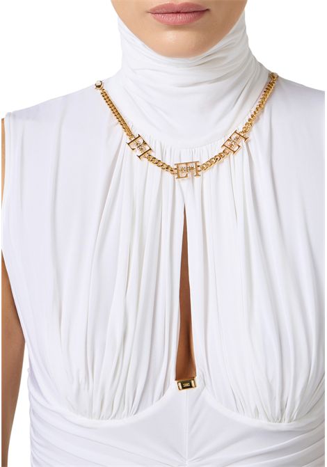 Lightweight crêpe jersey bodysuit with jewelled detail ELISABETTA FRANCHI | bodysuit | BO01661E2360