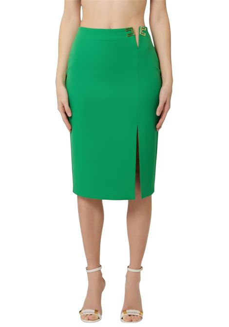 Double stretch crepe skirt with logo details ELISABETTA FRANCHI | skirts | GO14761E2EV3