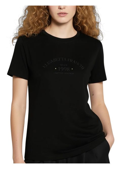 T-shirt con Logo Ricamato ELISABETTA FRANCHI | Maglie | MA01761E2110