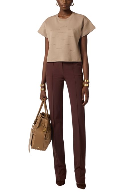 Technical bi-elastic fabric pants with belt ELISABETTA FRANCHI | Trousers | PA17261E2644
