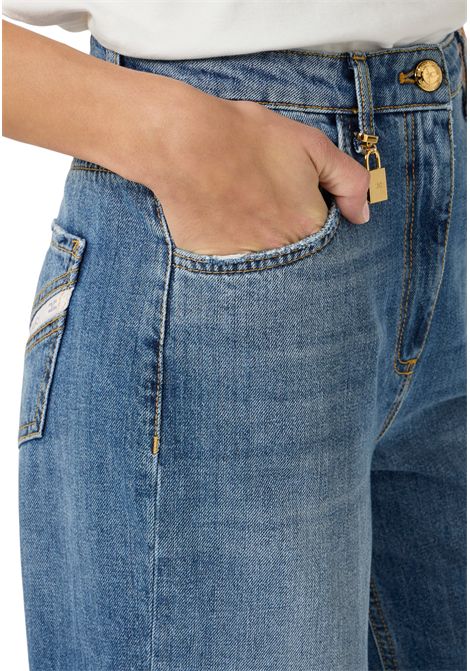 Skinny jeans with jeweled padlock ELISABETTA FRANCHI | Trousers | PJ27D61E2139