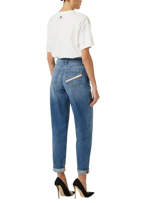 Skinny jeans with jeweled padlock ELISABETTA FRANCHI | Trousers | PJ27D61E2139